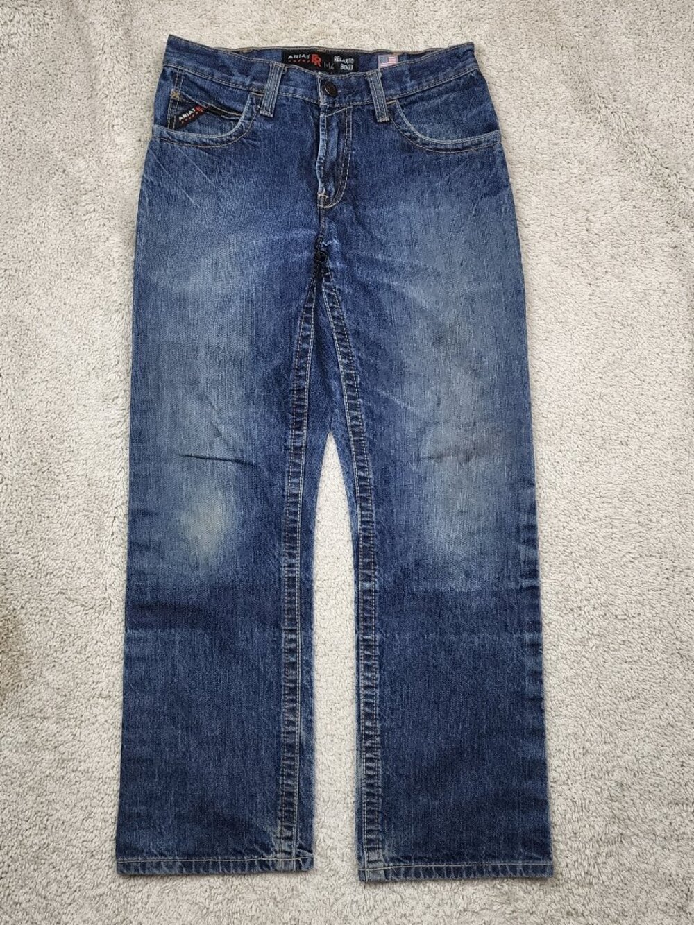 Ariat Work FR M4 Relaxed Boot Cut Jeans Men 30x30 Flame Resistant CAT 2 USA Blue